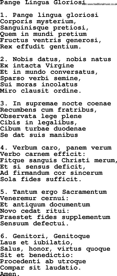 cct hymn lyrics pdf|457 • Pange Lingua Gloriosi .
